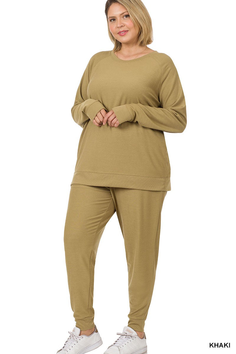 French Terry Jogger Set in Plus Size