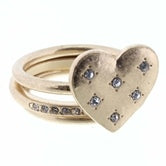 Gold Heart 3 Layer Stackable Ring