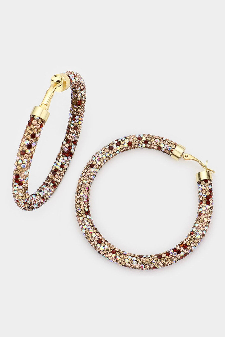 Rhinestone Pave Hoop Earrings