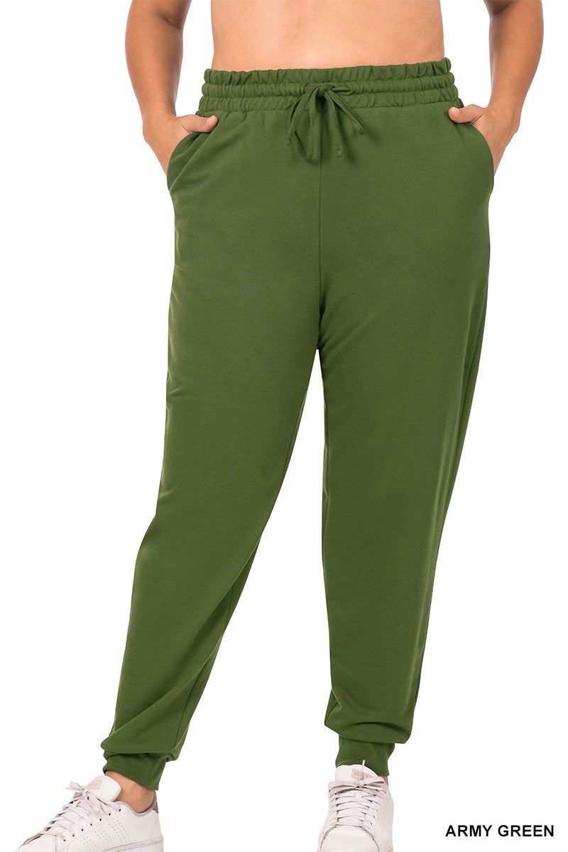 Plus Size French Terry Jogger Pants w/Pockets