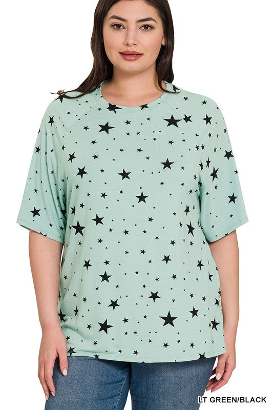Plus Star Raglan Sleeve Top - Debs on 5th