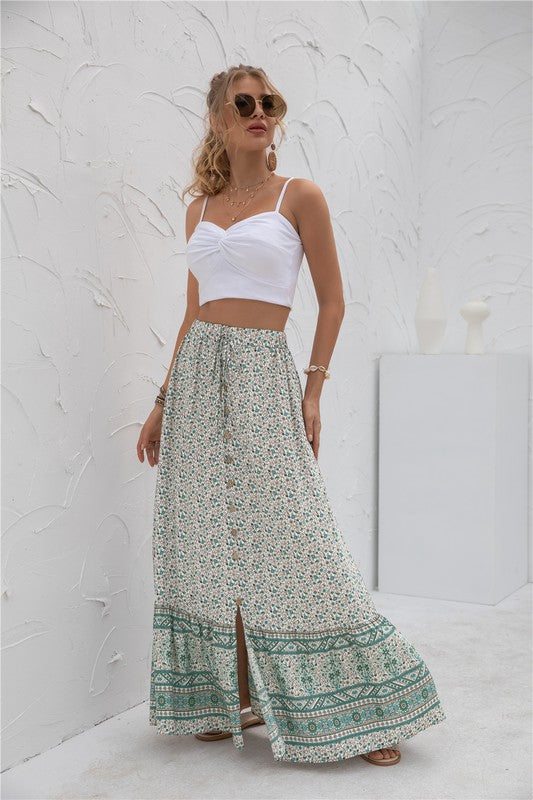 Printed Maxi Skirt