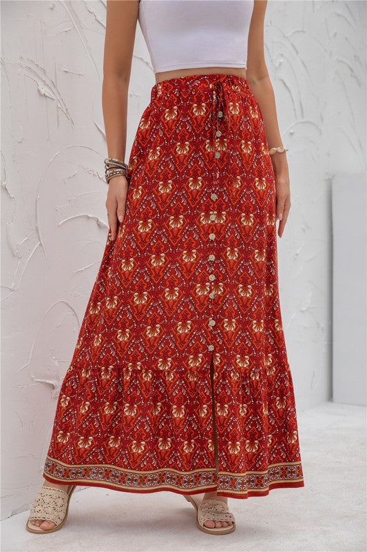 Printed Maxi Skirt