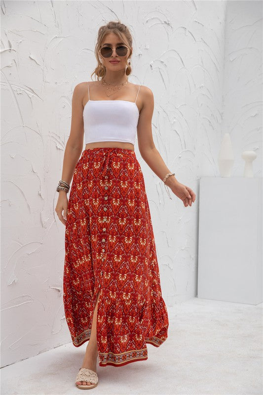 Printed Maxi Skirt