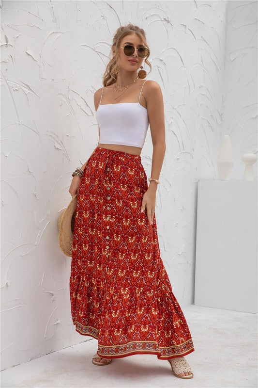 Printed Maxi Skirt