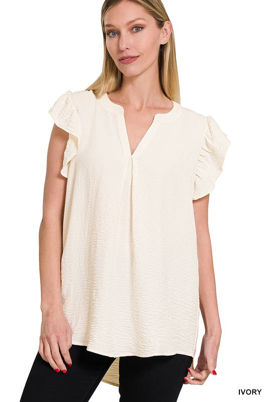 Airflow Ruffled Sleeve Top