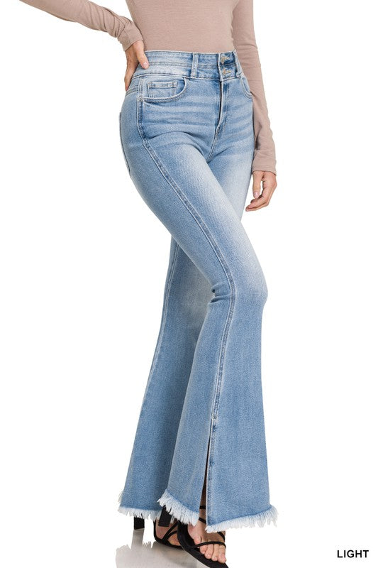 High Rise Jeans with Side Slits