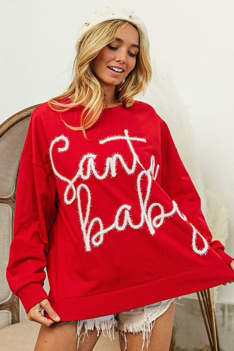 Santa Baby Lettering Sweatshirt