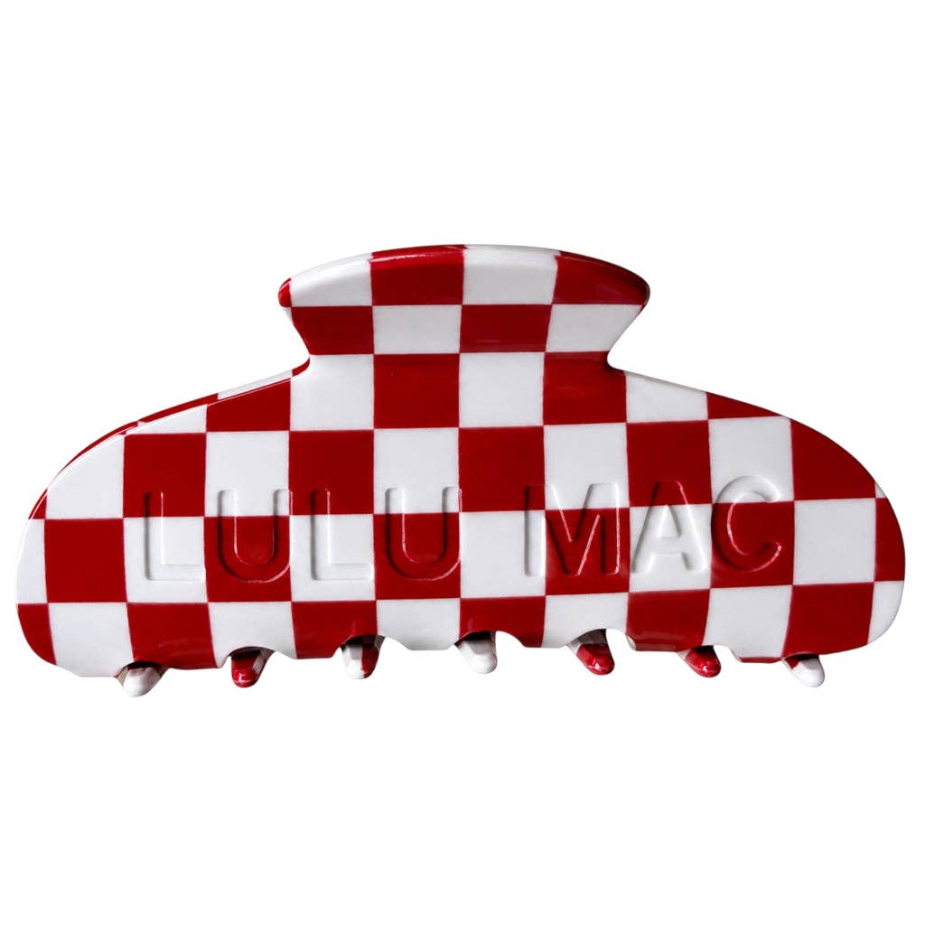 LULU MAC HAIR CLIPS Crimson/White