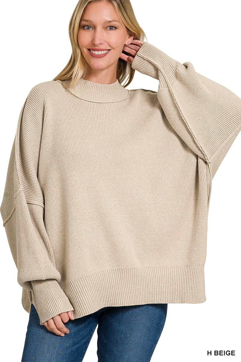 Side Slit Oversized Sweater