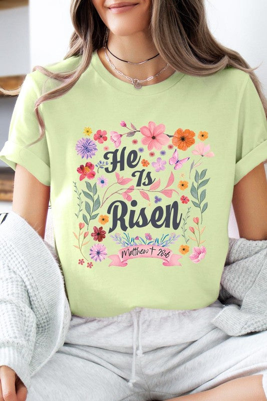 He is Risen Easter Christian Graphic T Shirts