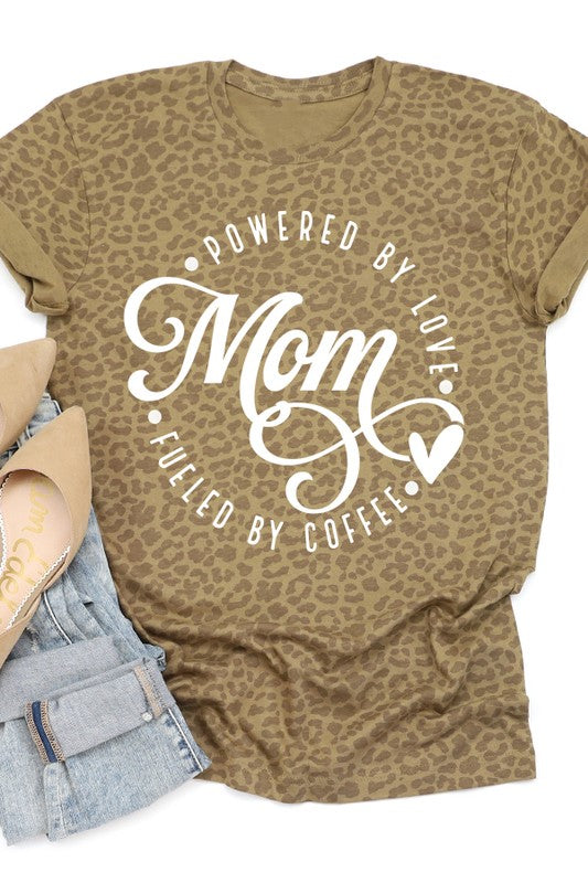 Mom Fueled By Love Leopard Graphic Tee