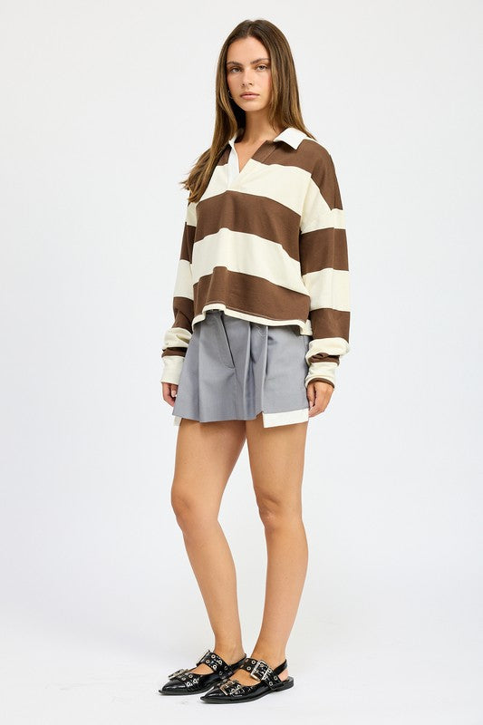 OVERSIZED RUGBY STRIPE POLO