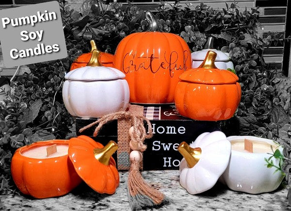 Pumpkin Soy Wax Candle - ORANGE