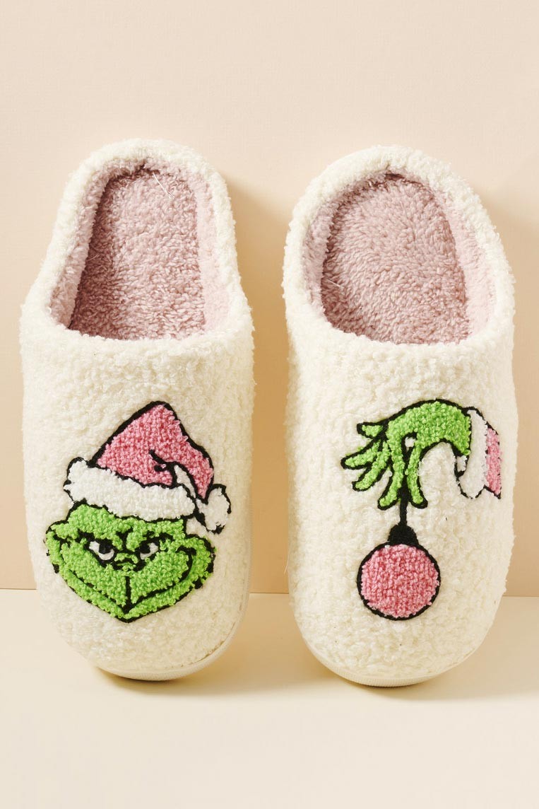 Christmas Grinch Home Slippers