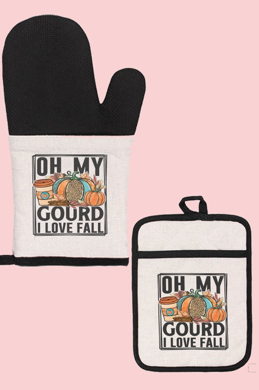 Oh My Gourd I Love Fall Kitchen Oven Mitt Glove