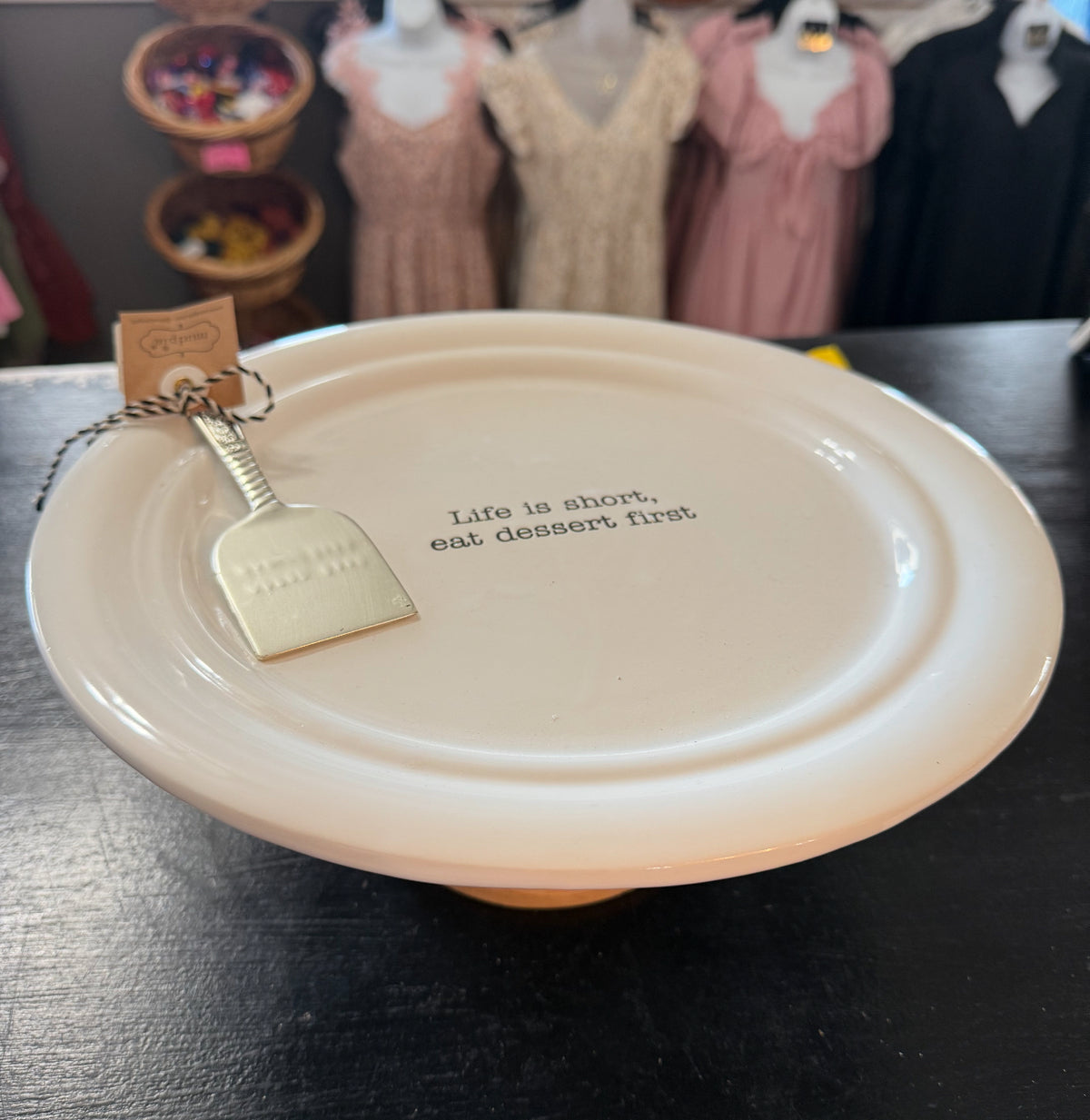 Juego de pedestal de plato de postre Mud Pie Circa