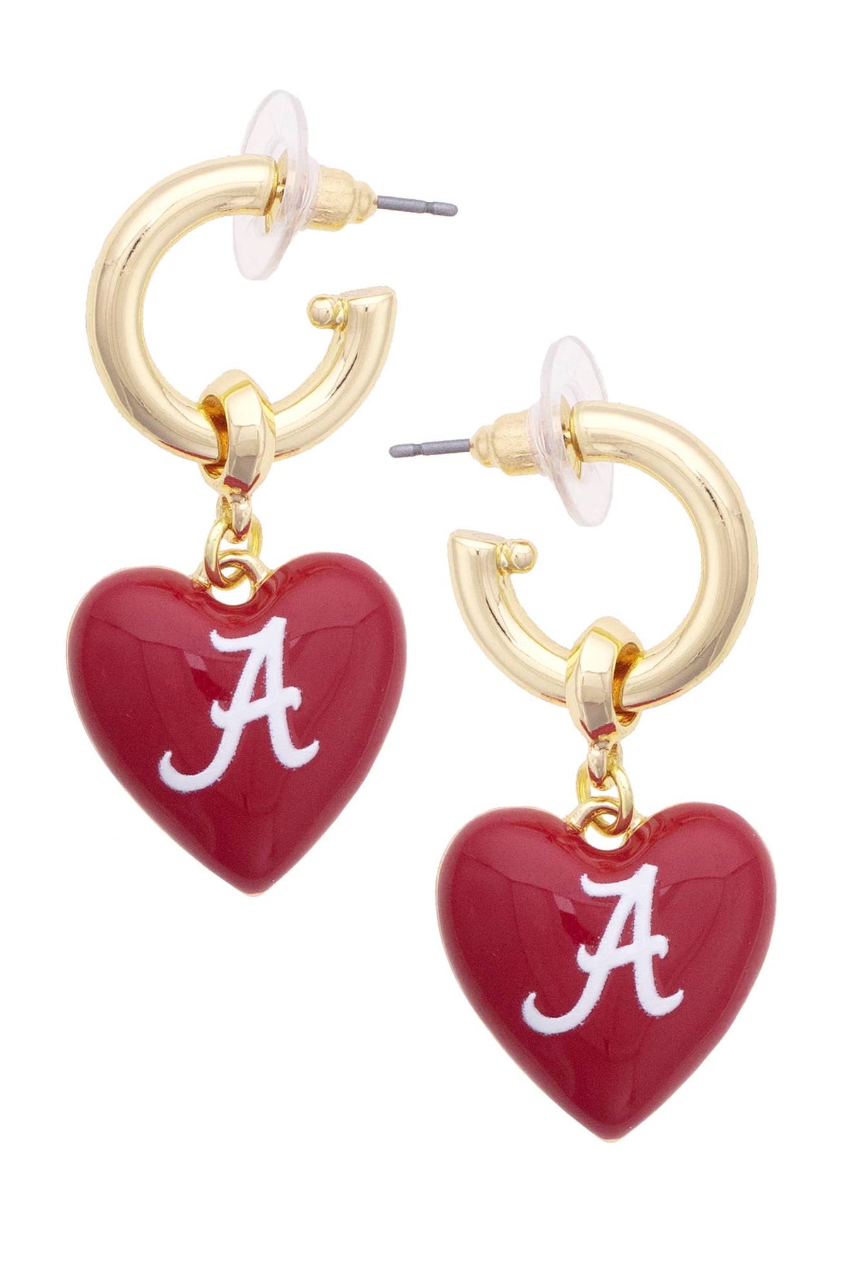 Alabama Crimson Tide Heart Drop Earrings