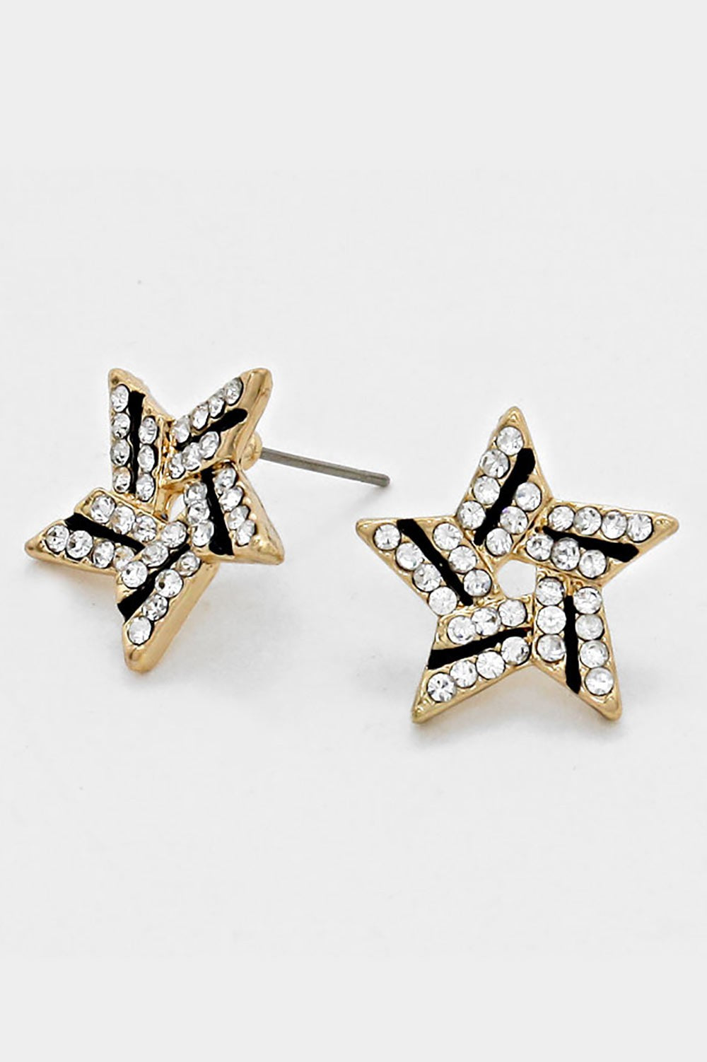 Crystal Star Accented Stud Earrings