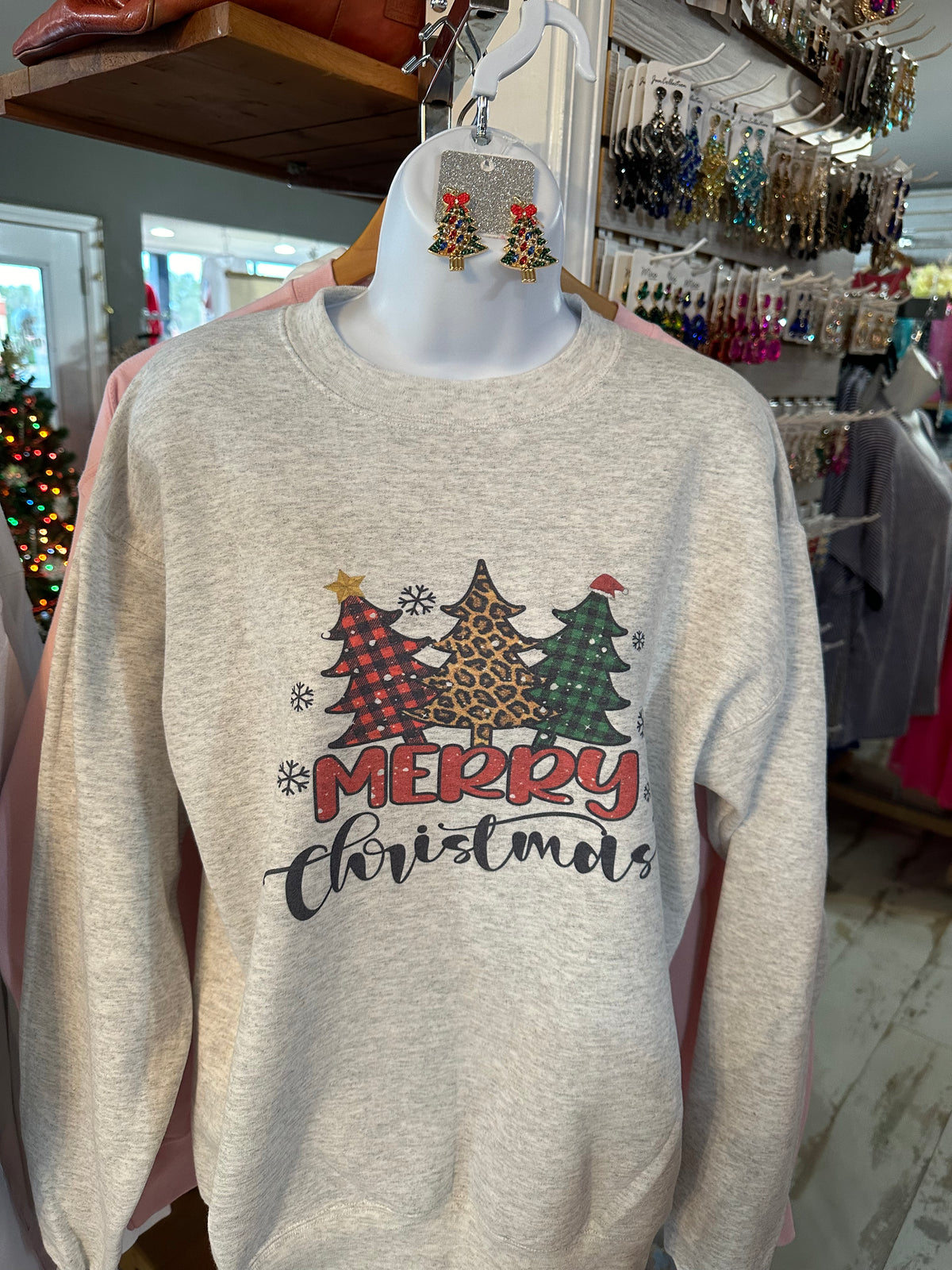Merry Christmas Trees Crewneck Sweatshirt