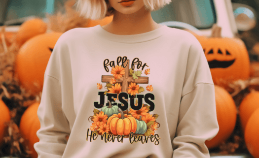 Fall For Jesus Graphic Crewneck Sweatshirt