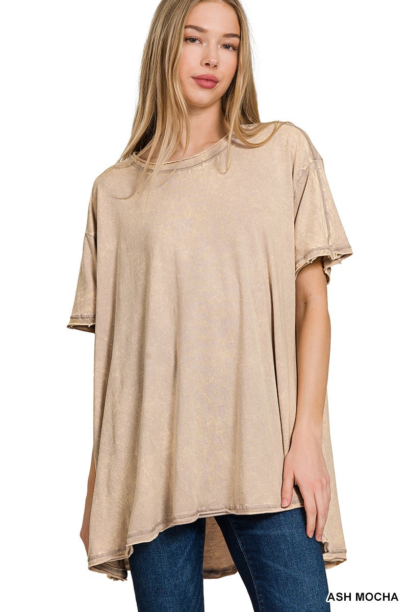 Crinkle Washed Oversized Top