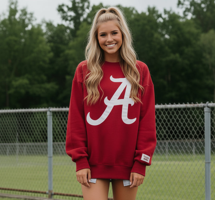 Lulu A Puff Sweatshirt - CRIMSON