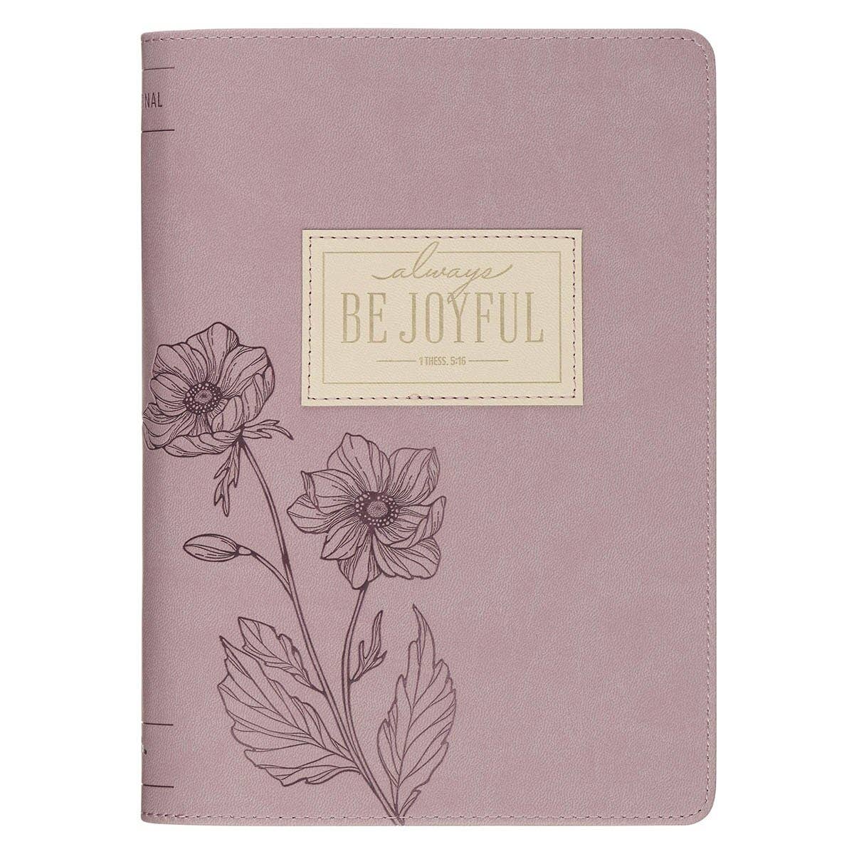 Journal Classic Zip Dusty Mauve Be Joyful 1 Thess. 5:16
