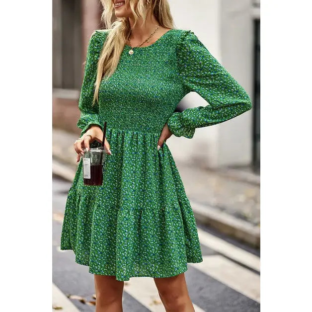 High Waisted, Ruffle Sleeve, Dress