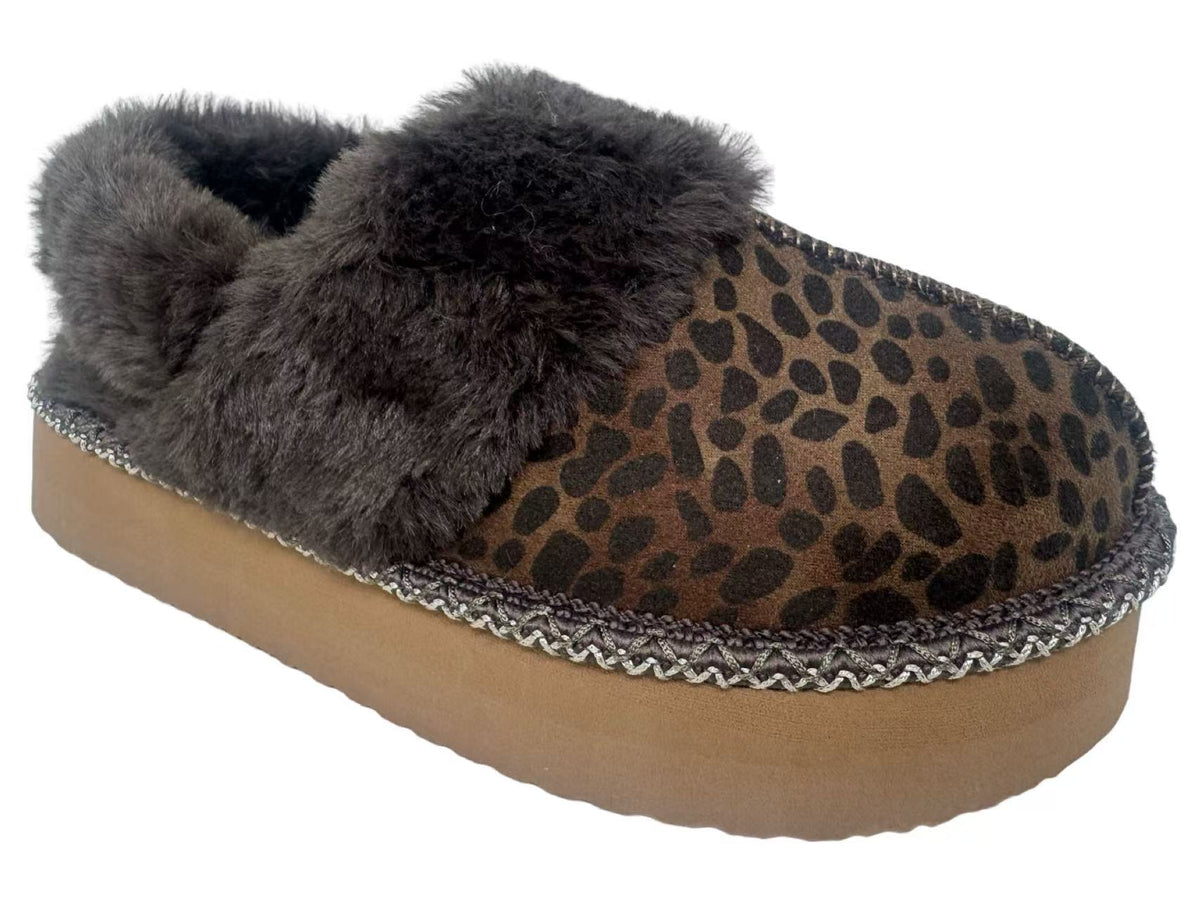 Scrunch Fur Trim Slipper