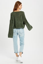 Punch Hole Chenille Sweater