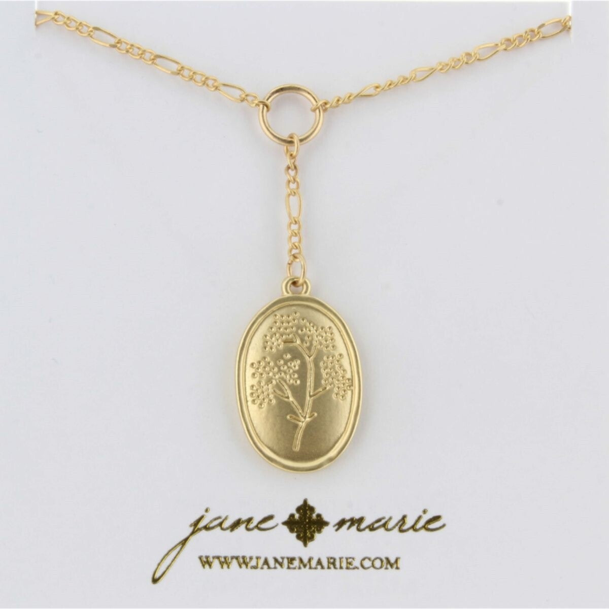16" Gold Chain Lariat, Gold Dandelion Charm Necklace