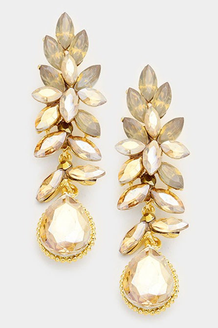 Crystal Rhinestone Marquise Evening Earrings