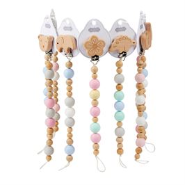 Wood & Silicone Bead Pacy Clip