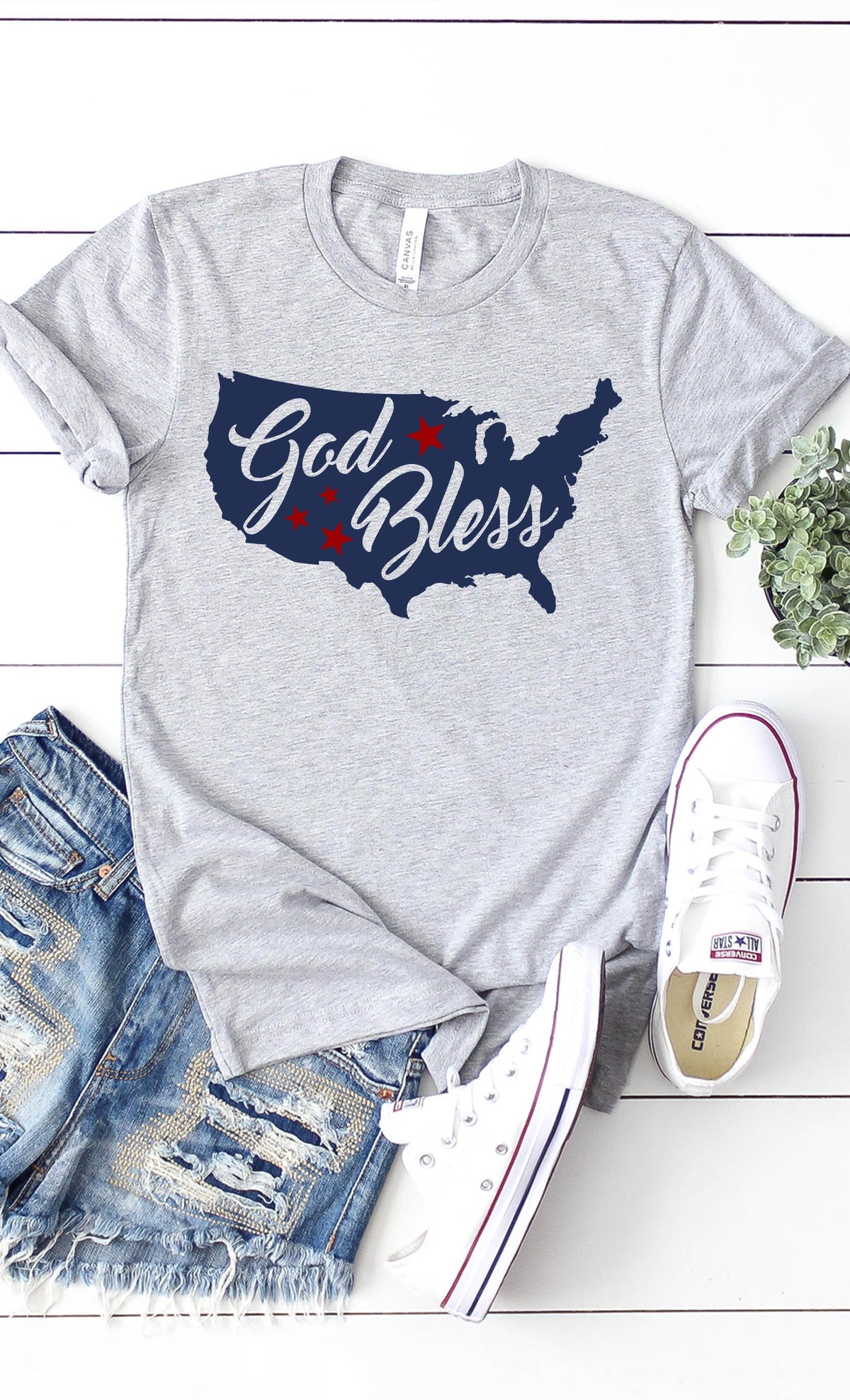 Dios bendiga camiseta gráfica