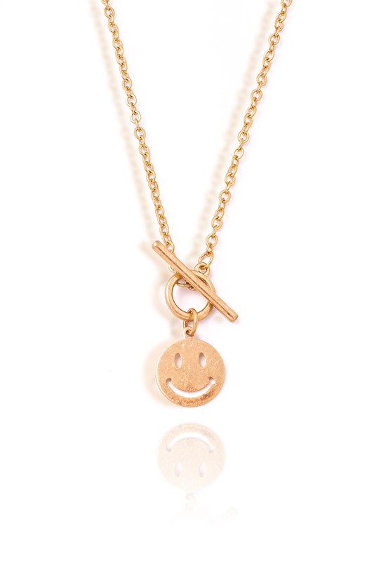 Smiley Charm Single Strand Necklace