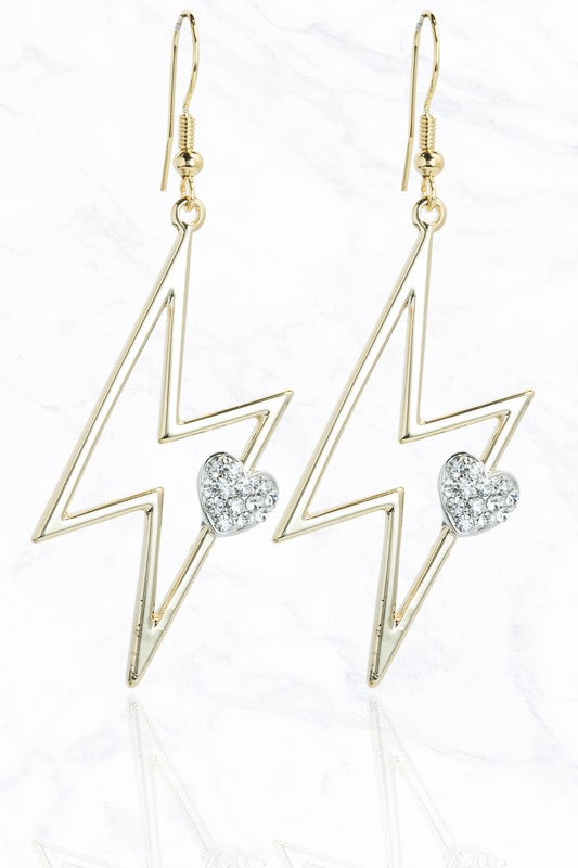 Luxury Lightning Pearl Heart Earrings