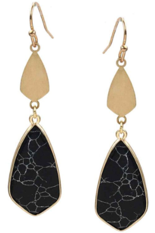 Semi Precious Stone Drop Earrings