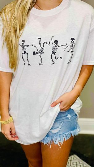Camiseta esqueleto bailando