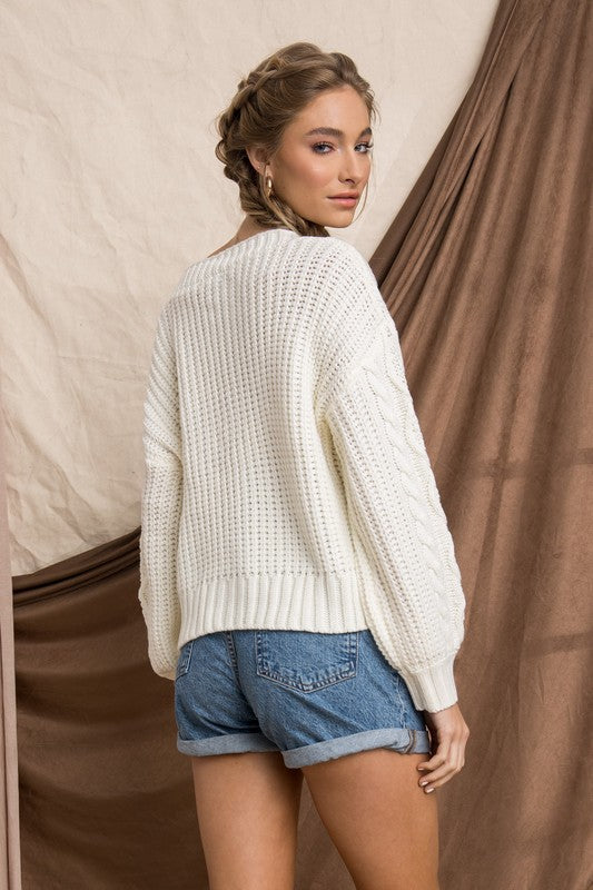 Vivian Cable Knit Sweater Cardigan