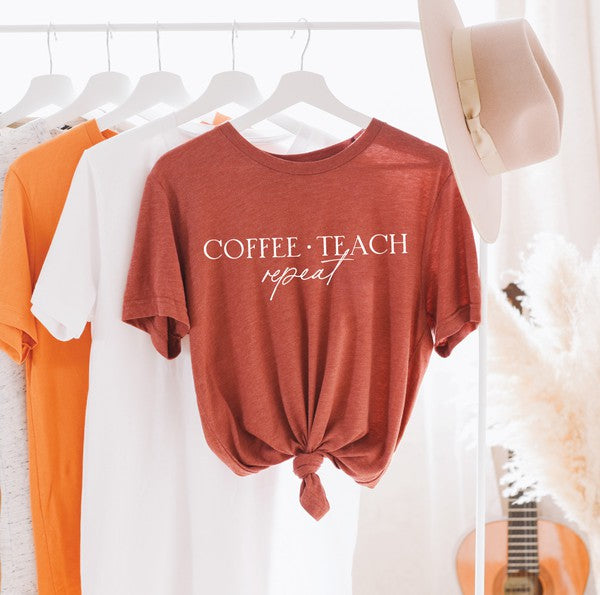 Coffee Teach Repeat Graphic T-Shirt