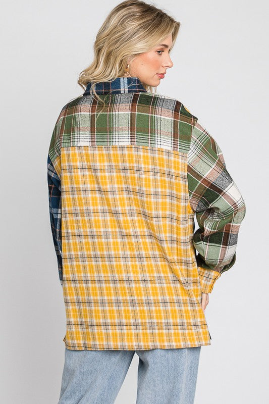 Multi Color Flannel Top