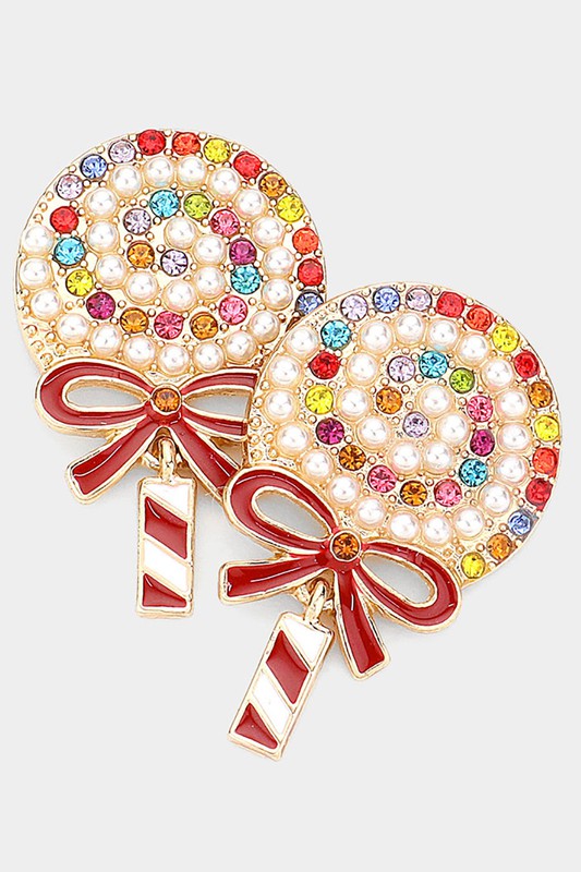 Stone Embellished Candy Earrings