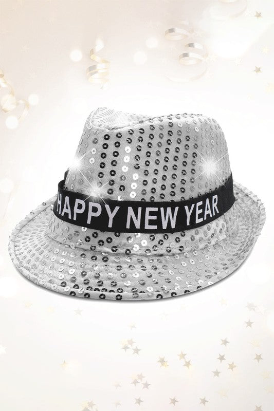 HAPPY NEW YEAR LED Light Up Panama Hat