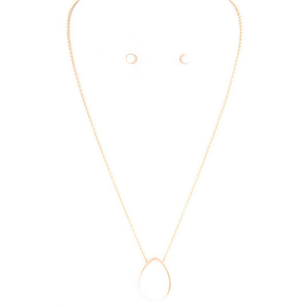 Girls Semi Precious Stone Teardrop Necklace Set - Debs Boutique  LLC