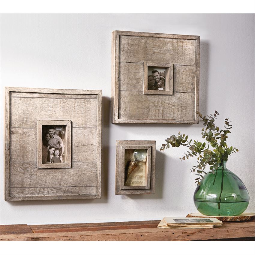 Large Planked Wood Picture Frame