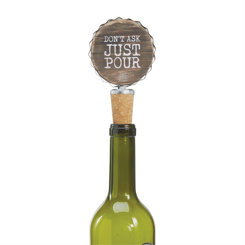 Wood & Tin Wine Sentiment Bottle Topper