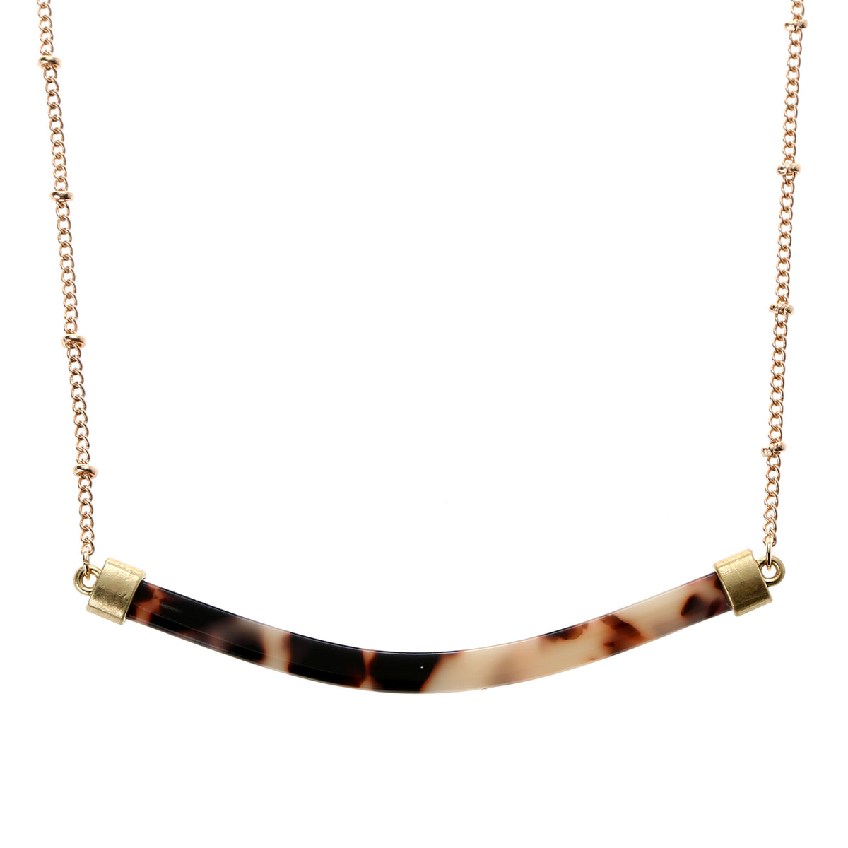 14" Gold Chain, Curved Resin Bar, 3" Ext.