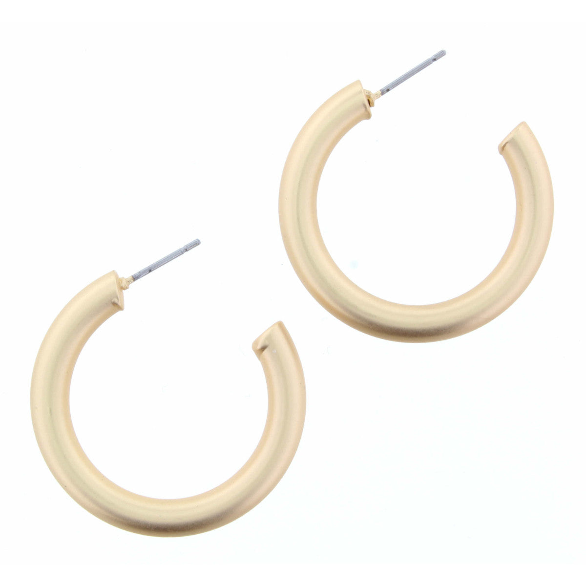 Matte Gold Tubular Hoop Earring
