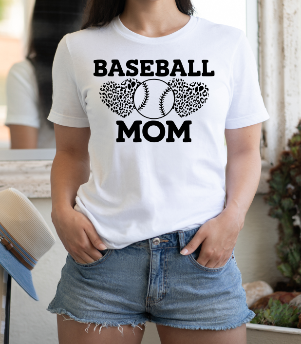 Hearts Baseball Mom Graphic Tee